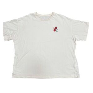 Converse Women XXL  Graphic flower Print T-Shirt Short-sleeve offwhite oversized